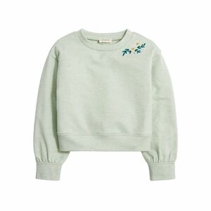Crewcuts Light Green Sweatshirt with Floral Embroidery